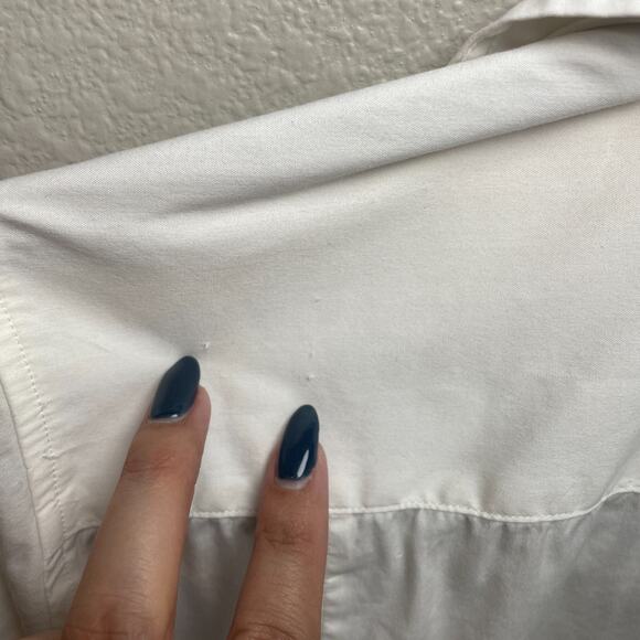 VTG Craig Taylor White Cotton Shirt Sz Medium Shirred Front Grace Fit Academia - Picture 8 of 9